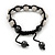 Unisex Clear Crystal Balls & Smooth Round Hematite Beads Bracelet - 10mm - Adjustable - view 5