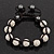 Unisex Clear Crystal Balls & Smooth Round Hematite Beads Bracelet - 10mm - Adjustable - view 2
