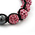 Pink Crystal Balls Bracelet - 10mm - Adjustable - view 3