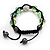 Light Green & Clear Crystal Balls Bracelet -10mm - Adjustable - view 5