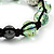 Light Green & Clear Crystal Balls Bracelet -10mm - Adjustable - view 3