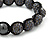 Dim Grey Crystal Balls Bracelet - 10mm - Adjustable - view 2