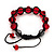 Unisex Bright Red Glass Beads Buddhist Bracelet - 10mm - Adjustable - view 3