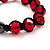 Unisex Bright Red Glass Beads Buddhist Bracelet - 10mm - Adjustable - view 4