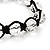 Unisex Transparent White Glass Beads Bracelet - 10mm - Adjustable - view 4