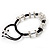 Unisex Transparent White Glass & Crystal Beads Buddhist Bracelet - 9mm - Adjustable - view 6
