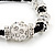 Unisex Transparent White Glass & Crystal Beads Buddhist Bracelet - 9mm - Adjustable - view 3