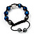 Metallic Blue & Clear Crystal Balls Bracelet -11mm - Adjustable - view 4