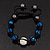 Metallic Blue & Clear Crystal Balls Bracelet -11mm - Adjustable - view 5