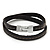 Unisex Dark Brown Leather Wristband - (for smaller wrist - 17cm length)