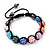 Unisex Multicoloured Acrylic Jewelled Balls Bracelet - 10mm - Adjustable - view 3
