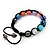 Unisex Multicoloured Acrylic Jewelled Balls Bracelet - 10mm - Adjustable - view 5