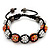 Unisex Orange/Metallic Silver Acrylic Jewelled Balls Bracelet - 10mm - Adjustable - view 7