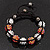Unisex Orange/Metallic Silver Acrylic Jewelled Balls Bracelet - 10mm - Adjustable - view 2