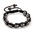 Unisex Bracelet Crystal Jet Black Crystal Beads 10mm - Adjustable - view 3