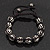 Unisex Bracelet Crystal Jet Black Crystal Beads 10mm - Adjustable - view 2