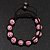 Unisex Bracelet Crystal Fuchsia Crystal Beads 10mm - Adjustable - view 2