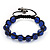Unisex Montana Blue Glass Bead Bracelet - 10mm - Adjustable - view 5