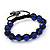 Unisex Montana Blue Glass Bead Bracelet - 10mm - Adjustable - view 2