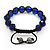 Unisex Montana Blue Glass Bead Bracelet - 10mm - Adjustable - view 3