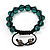 Unisex Emerald Green Glass Beads Bracelet - 10mm - Adjustable - view 3