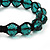 Unisex Emerald Green Glass Beads Bracelet - 10mm - Adjustable - view 5