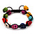 Unisex  Multicoloured Skull Shape Stone Beads Bracelet - Adjustable - view 6