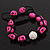 Deep Pink Skull Shape Stone Beaded Bracelet - 11mm diameter - Adjustable - view 5