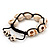 Unisex Antique White Skull Shape Stone Beads Bracelet - 17mm diameter - Adjustable - view 6