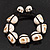 Unisex Antique White Skull Shape Stone Beads Bracelet - 17mm diameter - Adjustable - view 3