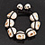Unisex Antique White Skull Shape Stone Beads Bracelet - 17mm diameter - Adjustable - view 7