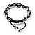 Unisex Transparent Light Grey Glass Beads Bracelet - 9mm - Adjustable - view 3