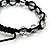 Unisex Transparent Light Grey Glass Beads Bracelet - 9mm - Adjustable - view 2