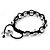 Unisex Transparent Light Grey Glass Beads Bracelet - 9mm - Adjustable - view 4