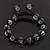 Unisex Transparent Light Grey Glass Beads Bracelet - 9mm - Adjustable - view 6