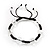 Unisex Transparent White Glass Beads Bracelet - 11mm - Adjustable - view 5