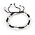 Unisex Transparent White Glass Beads Bracelet - 11mm - Adjustable - view 6