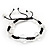 Unisex Transparent White Glass Beads Bracelet - 11mm - Adjustable - view 7