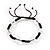 Unisex Transparent White Glass Beads Bracelet - 11mm - Adjustable