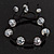 Unisex Transparent White Glass Beads Bracelet - 11mm - Adjustable - view 2