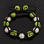 Light Green Skull Shape Stone Beads & Crystal Balls Bracelet - 11mm diameter - Adjustable - view 6