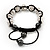 Clear Crystal Balls & Smooth Round Hematite Beads Bracelet - Adjustable - view 5