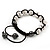 Clear Crystal Balls & Smooth Round Hematite Beads Bracelet - Adjustable - view 7