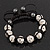 Clear Crystal Balls & Smooth Round Hematite Beads Bracelet - Adjustable - view 6