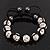 Clear Crystal Balls & Smooth Round Hematite Beads Bracelet - Adjustable - view 8