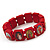 Stretch Red Wooden Saints Bracelet / Jesus Bracelet / All Saints Bracelet - Up to 20cm Length - view 3