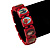 Stretch Red Wooden Saints Bracelet / Jesus Bracelet / All Saints Bracelet - Up to 20cm Length - view 2