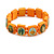 Stretch Orange Wooden Saints Bracelet / Jesus Bracelet / All Saints Bracelet - Up to 20cm Length - view 2