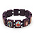 Stretch Purple Wooden Saints Bracelet / Jesus Bracelet / All Saints Bracelet - Up to 20cm Length - view 2