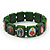 Stretch Green Wooden Saints Bracelet / Jesus Bracelet / All Saints Bracelet - Up to 20cm Length